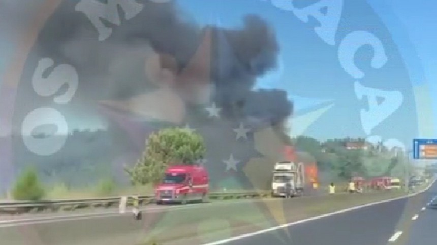 A truck full of Teslas caught fire in Portugal on July 2