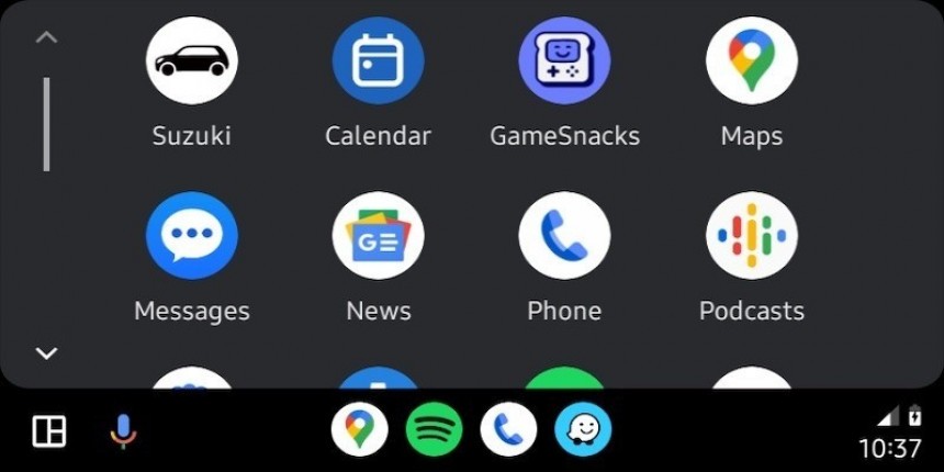 Android Auto app drawer