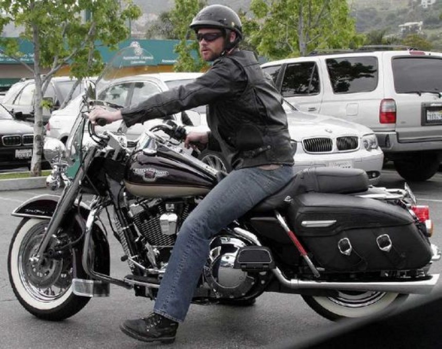 Jim Carrey on his Harley\-Davidson Road King