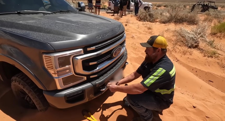 Ford truck & Trailer Stuck in Sand