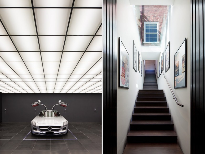 Wayne Residence hides a 12\-car garage under the tennis court, styled after the Batcave