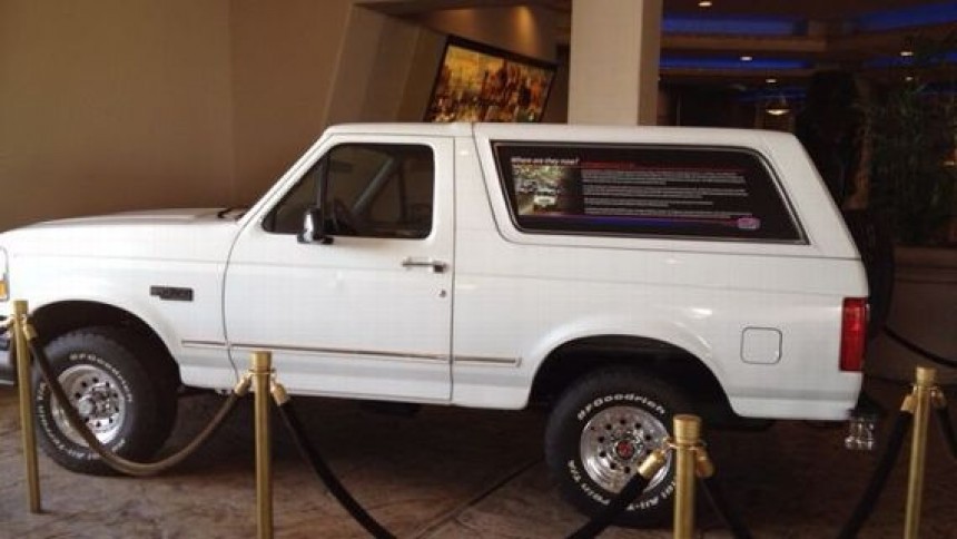 The 1993 Ford Bronco carrying O\.J\. Simpson on the world's most infamous slow\-speed chase