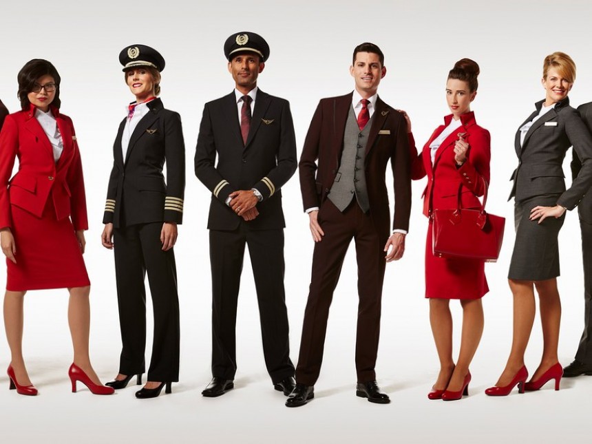 Cabin crew uniforms for Virgin Atlantic, U\.K\.