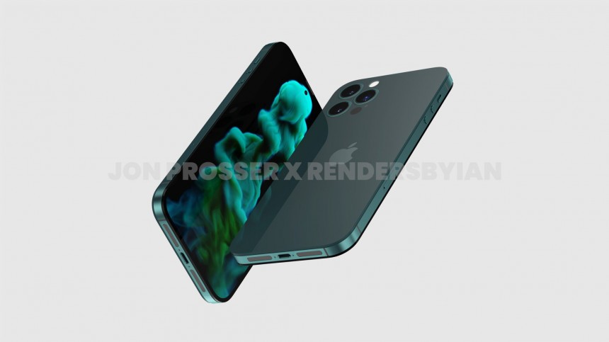 The iPhone 14 rendering still includes a Lightning connector