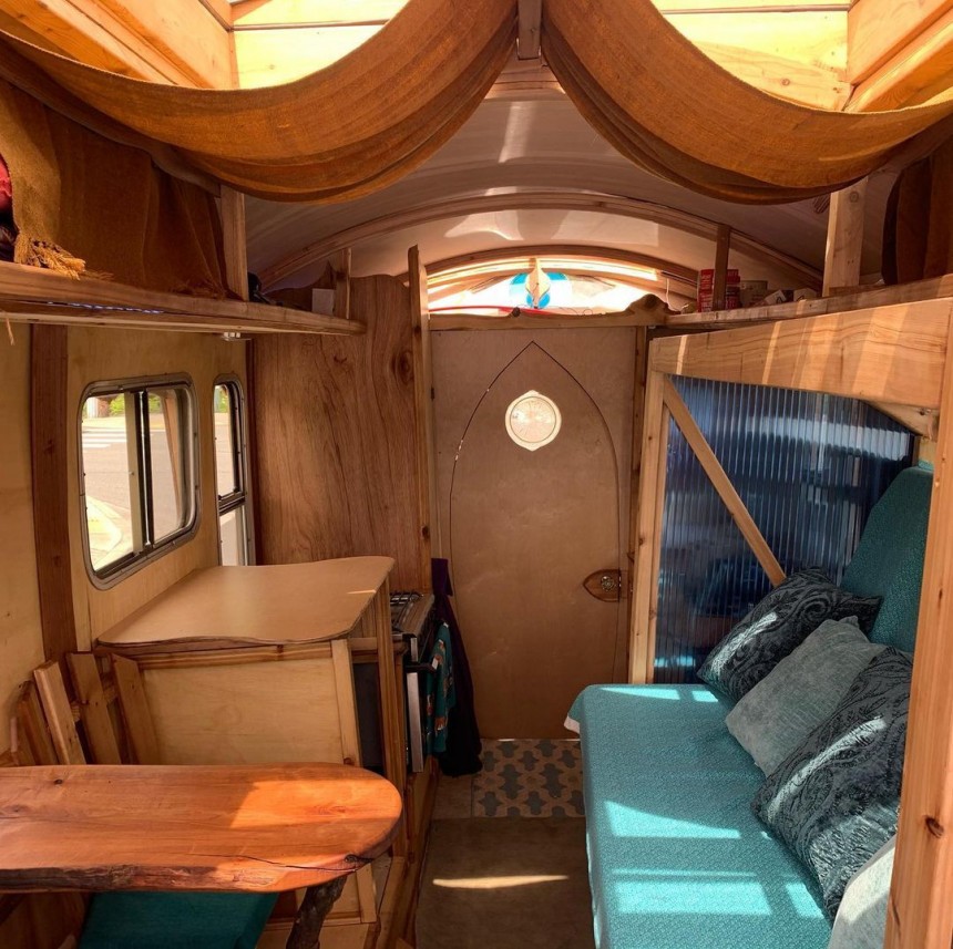 Architect and artist SunRay Kelley builds Gypsy Wagons out of old Toyota Dolphins or on trailers