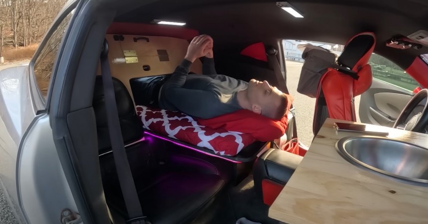 Arslan converted his Chevrolet Camaro into a solar\-powered camper for just \$1,500