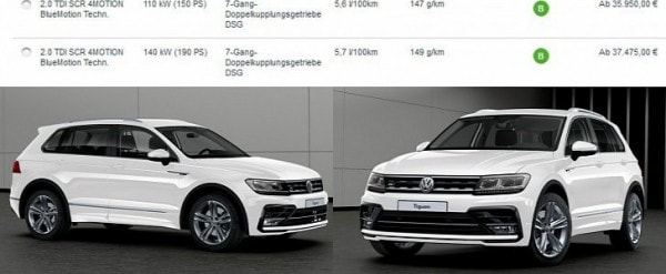 16 Volkswagen Tiguan Available With 190 Hp 2 0 Tdi From 37 475 Autoevolution