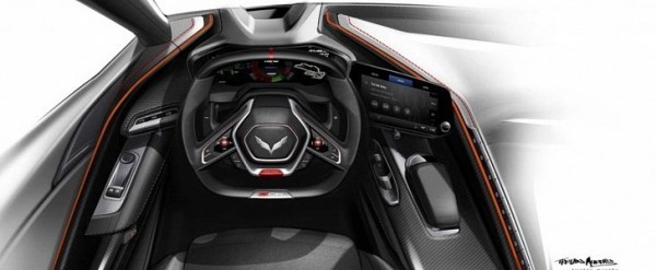 C8 Corvette Z06 Interior Design Sketch Features Mugello