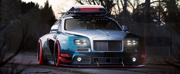 Widebody Rolls Royce Wraith With Roof Box Rendered As Middle