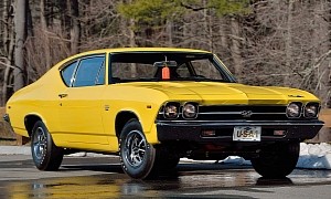 1-of-2 Daytona Yellow 1969 Chevrolet Chevelle Rock Z25 SS Package and L78 Engine