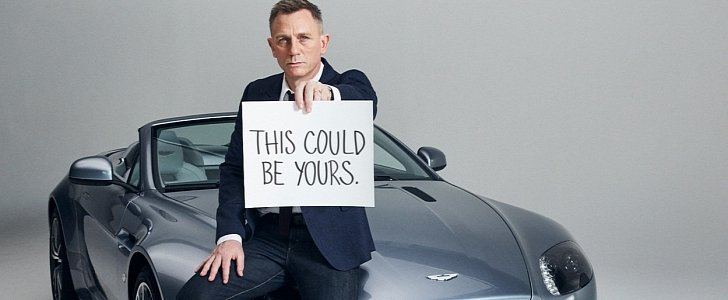 Daniel Craig and a 2016 Aston Martin Vantage GT Roadster