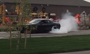 10-Year-Old Kid Nails Dodge Challenger Hellcat Burnouts