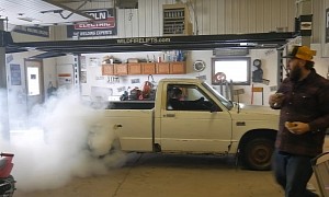 10-Year-Old Uses Beat Up S-10 for Massive Burnout Under Parent Supervision