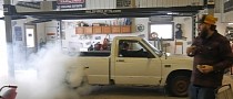 10-Year-Old Uses Beat Up S-10 for Massive Burnout Under Parent Supervision