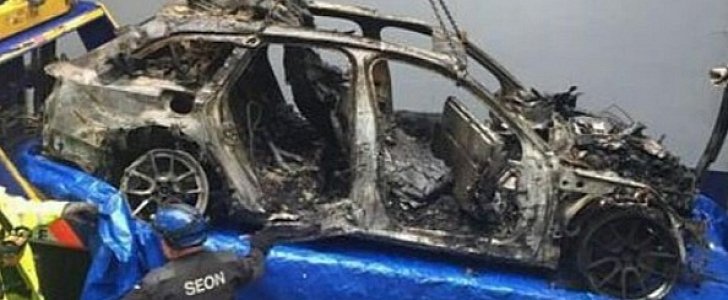 Jon Olsson himself posted the image of his former car after it burnt to the ground on Instagram