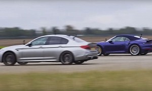 1000 HP BMW M5 Destroys Porsche 911 Turbo S in Drag Race