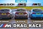 1000 HP BMW M5 Drag Races M5 Competition and M550i on the Wettest British Tarmac