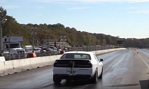 1,000 HP Dodge Challenger Hellcat Gets High On Nitrous, Snaps a Half Axle