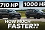 1000 HP Hellcat Durango Drag Races 710 HP Stock SUV, Annihilation Follows
