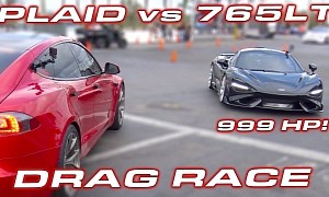 1,000-HP McLaren 765LT Brags About Beating S Plaid in a Drag Race, and Keeps Its Word