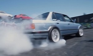 1,000 HP Plus BMW E30 Rips So Hard It Leaves All Kinds of Fluid at the Hoonigan Burnyard