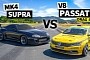 1,000 HP Toyota Supra Drag Races LS7-Powered VW Passat With 8-to-1 Exhaust