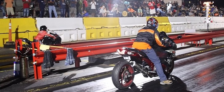11-year-old drag races on slim bike and Suzuki GSX-R against grown men and beats them all on Jmalcom2004