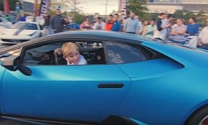 11-Year-Old "Driving" a Lamborghini Huracan Splits Caffeine and Exotics Crowd