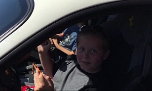 11-Year-Old Revving a Ferrari Using "Long Pedal on the Right" Is Priceless