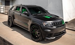 1,150-HP Jeep Trackhawk Is Satin Black but Let’s See-Through, It's RS Hulk Green
