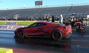 1,200-HP Twin-Turbo C8 Stingray Jitters at the Dragstrip, Huracan Shows How It’s Done