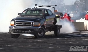 $1,212 Buick Ford F-250 Super Duty Car/Truck Mashup Does Single-Wheel Burnouts