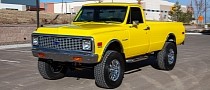 127-Mile, 1971 Chevrolet K20 "Heartbeat of America" Comes in Bumblebee Yellow