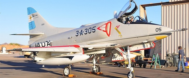 This 1960 Douglas A-4C Skyhawk features the Argentinian Navy markings.