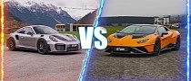 1,340 Horses and 16 Cylinders Heated Up a Cold Airstrip in This Huracan vs. GT 2 RS Race