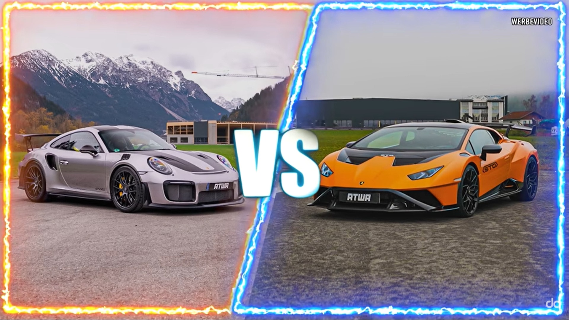 photo of 1,340 Horses and 16 Cylinders Heated Up a Cold Airstrip in This Huracan vs. GT 2 RS Race image