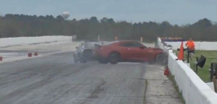 1,350 HP Mazda RX-7 Crashes into 1,100 HP GT-R during Drag Race