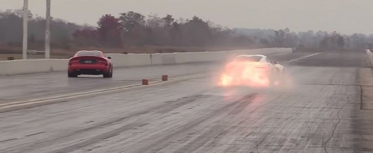1,400 HP Dodge Viper Goes Up in Flames and Crashes