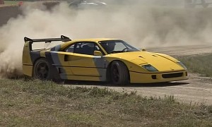 $1.5 Million Ferrari F40 Thinks It’s a Rally Car, Goes Drifting on Dirt Track