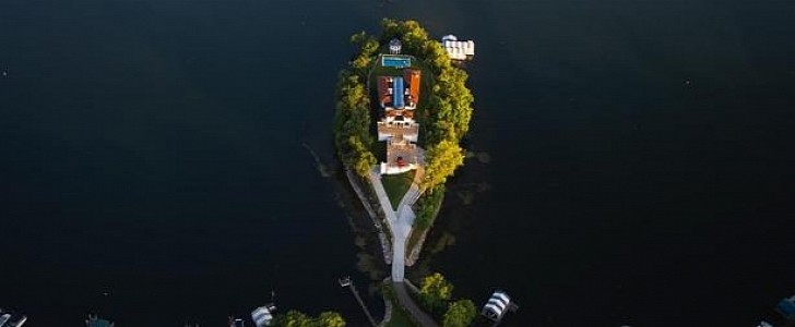 $15 Million Mansion Sits on Its Own Island, on Top of a Garage With Car Wash