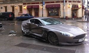 15-Year-Old Russian Footballer Buys New Aston Martin, Crashes It Shortly After