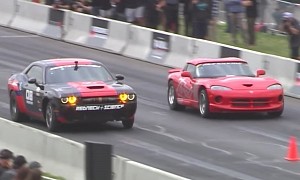 1,500-HP Dodge Challenger Hellcat Tears Down Contenders at Drag Event, Against All Odds