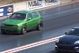 1,600 HP VW Golf with Two Engines Goes Drag Racing, Blows Rear Gearbox