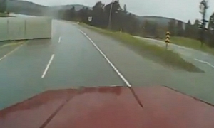 18-Wheeler Topples Over in Canada