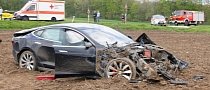 18-Year-Old Barrell-Rolls Her Father's Model S on a Field in Germany