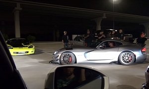 1,900 HP Twin-Turbo Dodge Viper ACR Goes Street Racing in Texas, Destroys All