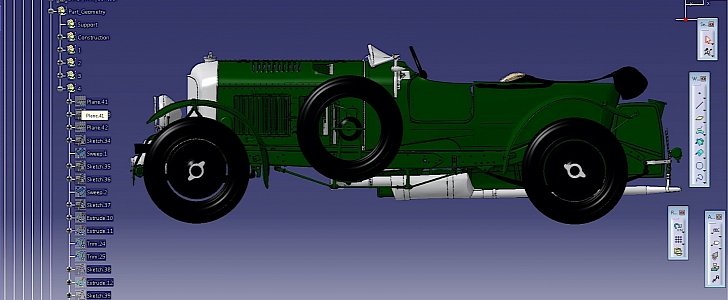 1929 Bentley Blower CAD model