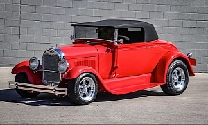 1930 Ford Model A Red Steel Hot Rod Is Elegant as a Gentleman’s Hat