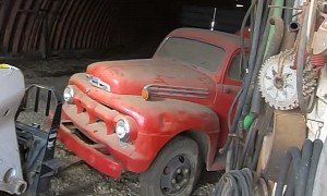 1951 Ford F-4 Flathead Abandoned in a Barn Roars to Life for the First Time in 50 Years