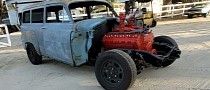 1951 Plymouth Suburban Is a Junkyard Monster with a Seagrave V12